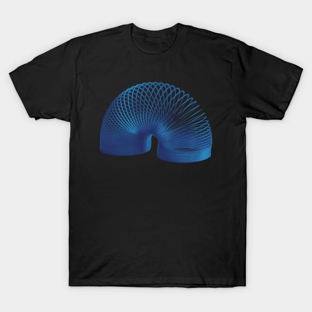 Blue Slinky Vintage Toy Nostalgia Retro T-Shirt by VLE Design